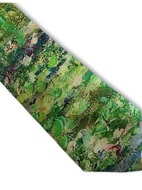 Green Abstract Painterly Silk Tie